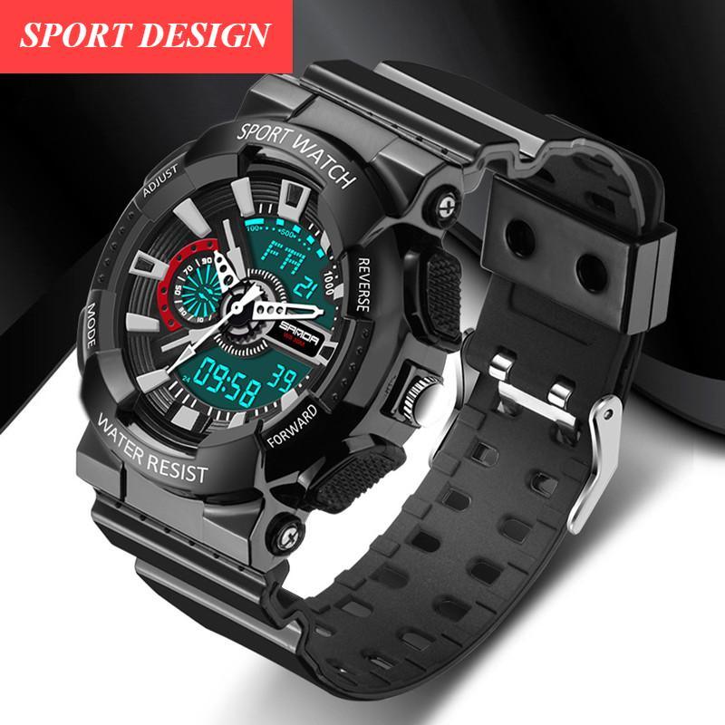 Montre de sport militaire unisexe LED numérique analogique