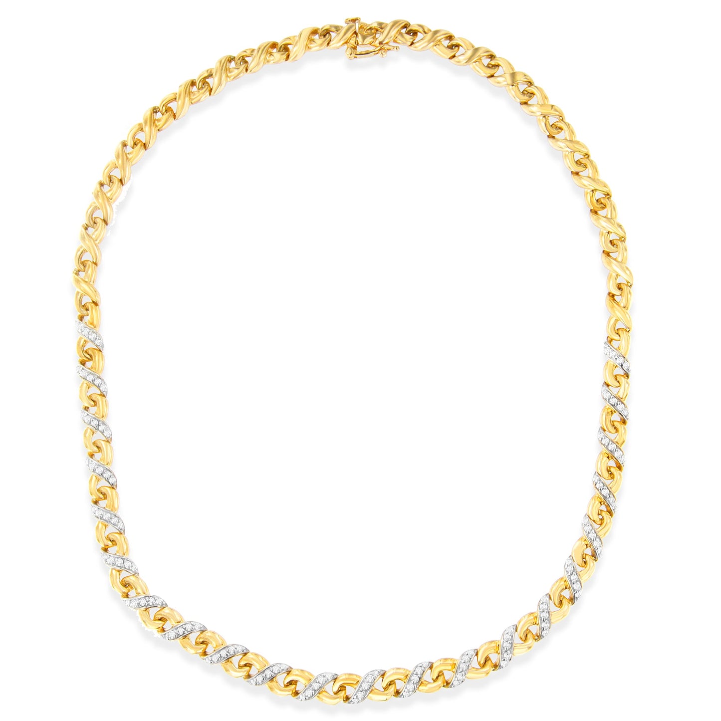 Collier Pendentif Riviera en Diamant en Or Jaune 10K