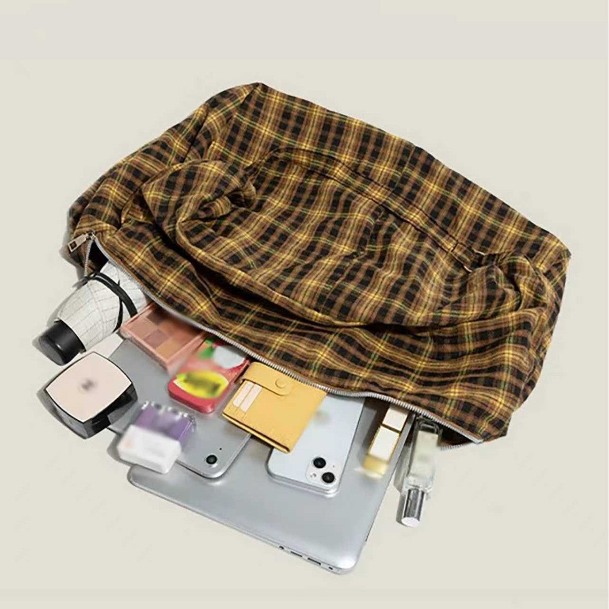 Women's Plaid Multi-Wear Large-Capacity Shoulder Bag