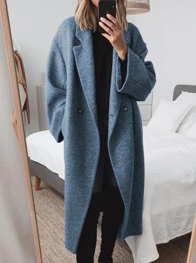 Women's Multi-Color Woolen Trench Coat