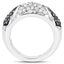 0.94 Carat Genuine Blue and White Diamond Sterling Silver Ring