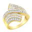 10K Yellow Gold Diamond Bypass Ring - Size 5