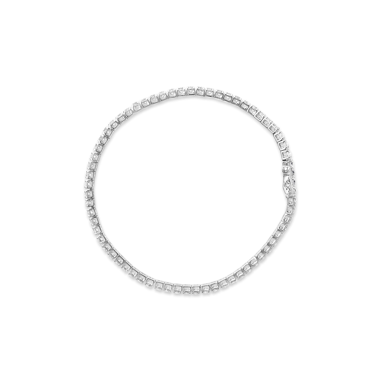 Bracelet de tennis en or blanc 14K avec diamants cultivés en laboratoire - 4,0 Cttw