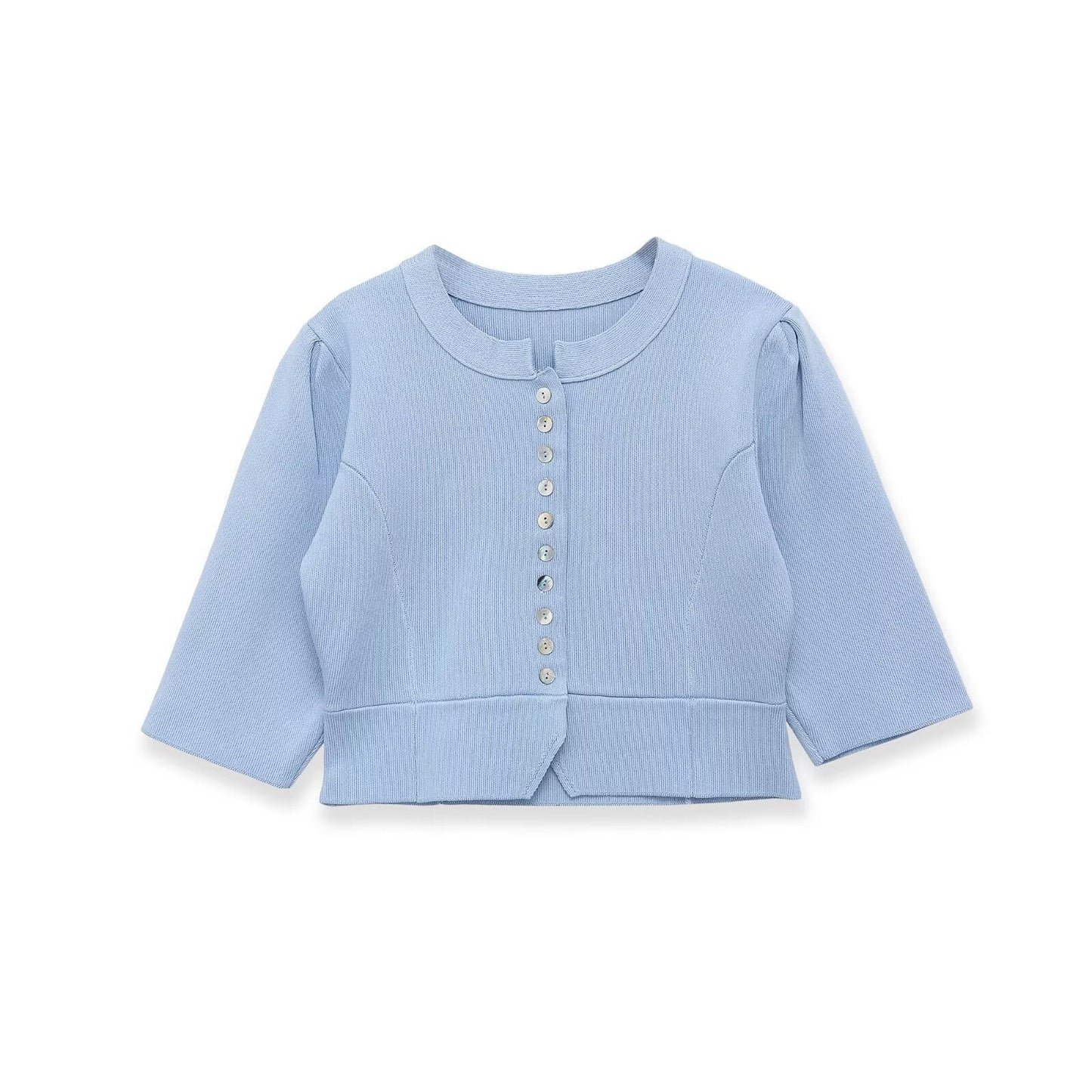 Chaleco de Punto Burbuja con Cuello Redondo Chic