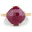 Bague en Argent Sterling Plaquée Or Jaune 14K avec Rubis de 8,95 Carats