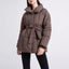 Winter Plaid Lapel Coat with Lace-up Design