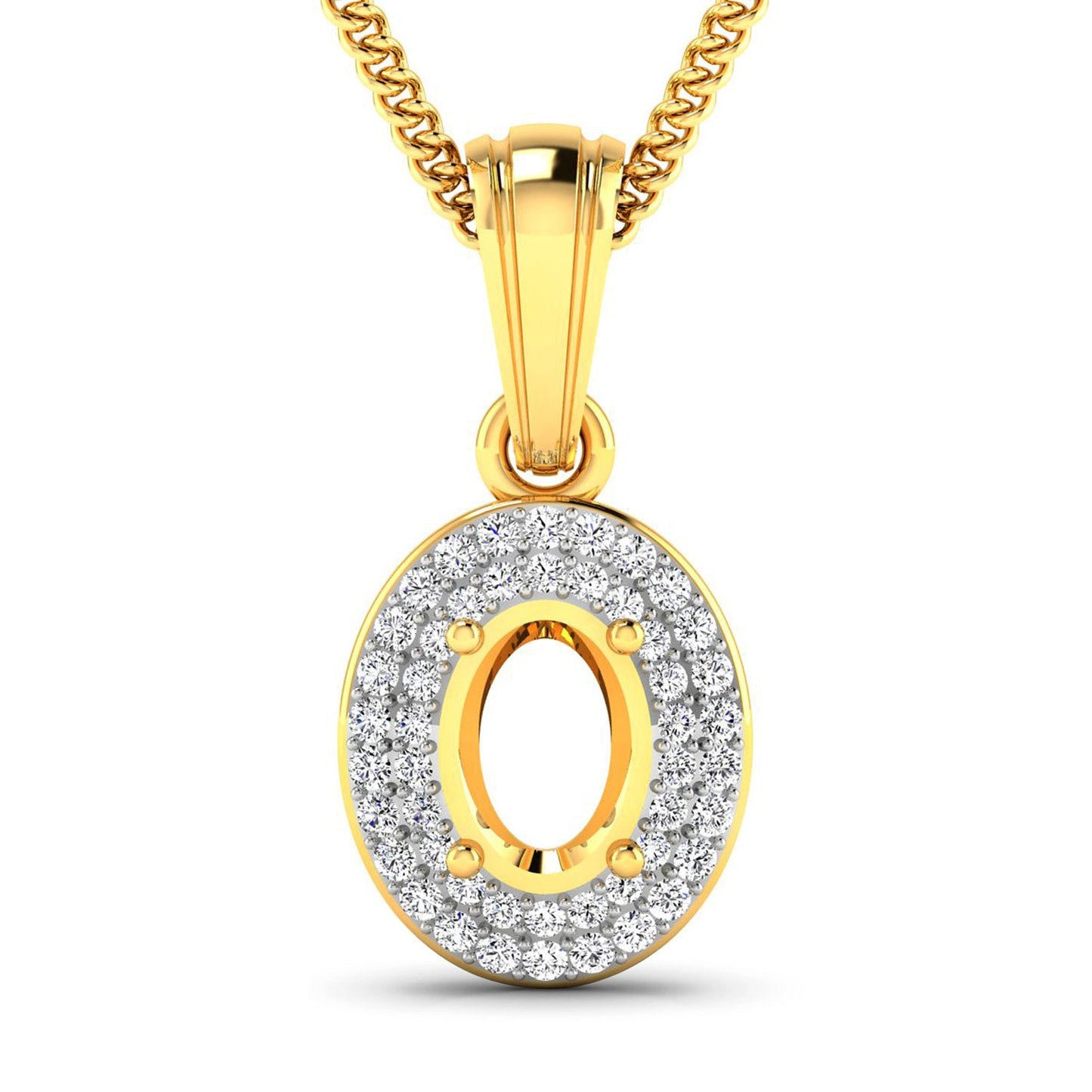 0.17 Carat Genuine White Diamond 14K Yellow Gold Pendant