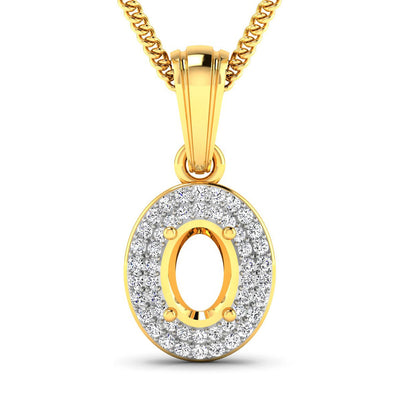 0.17 Carat Genuine White Diamond 14K Yellow Gold Pendant