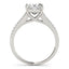 Bague de fiançailles en diamant à taille princesse en or blanc 14 carats avec shank divisé