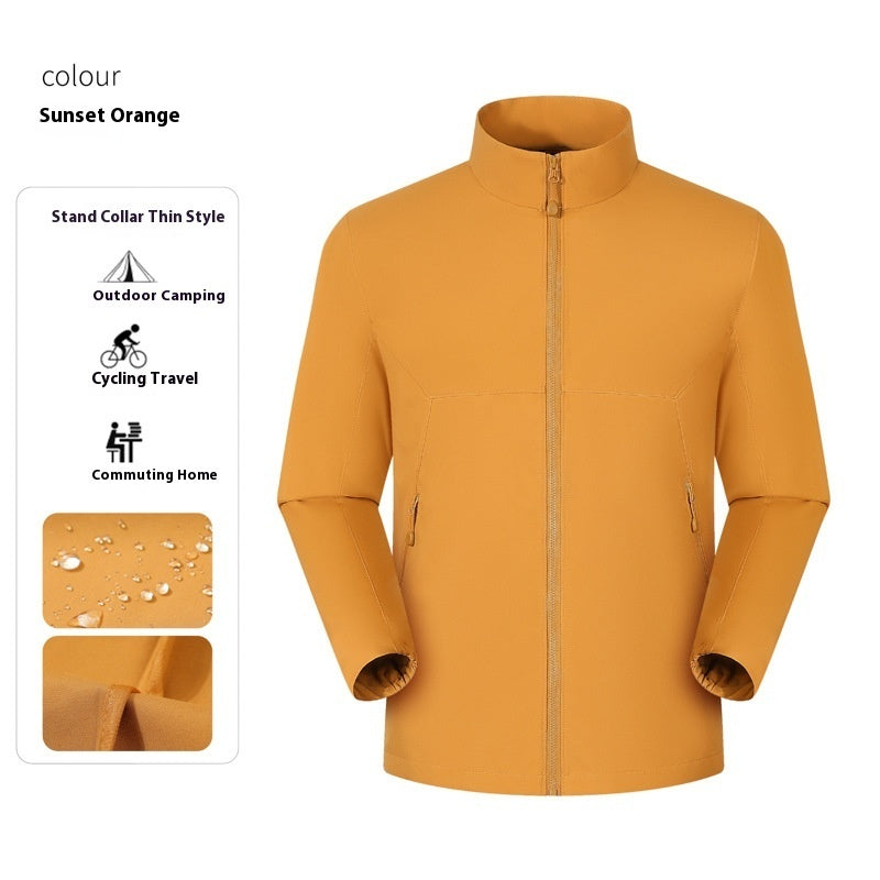Waterproof Stand Collar Men's Jacket for Work and Leisure