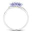 Bague en Or Blanc 14K avec Tanzanite et Diamant Blanc de 0,56 Carat