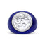 Anillo de Halo de Cuarzo y Diamantes en Oro Blanco de 18K con Esmalte Azul - Talla 7