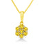 Collier Pendentif Floral Cluster en Argent Sterling .925 avec Diamants Verts