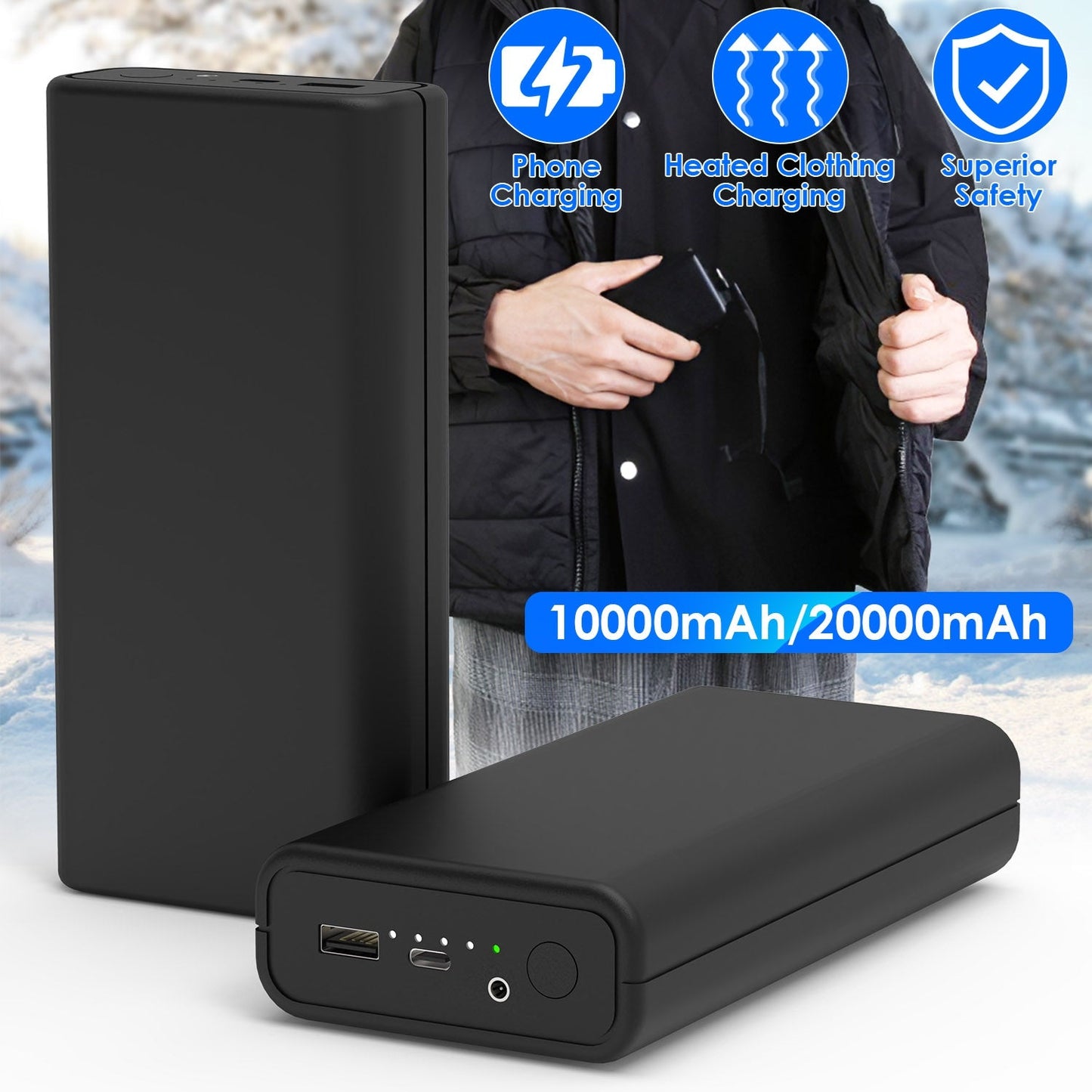 Banco de energía de 20000mAh para ropa calefaccionada