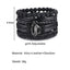Vintage Black Bead Leather Bracelet for Men and Women