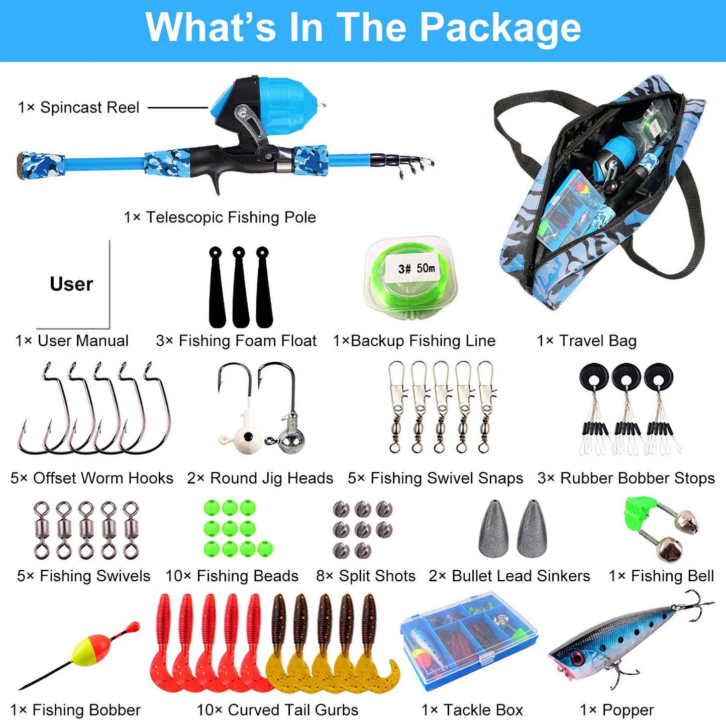 GBruno Kids Fishing Pole Set - Perfect Starter Kit