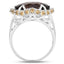 9.58 Carat Genuine Smoky Quartz and Citrine Sterling Silver Ring