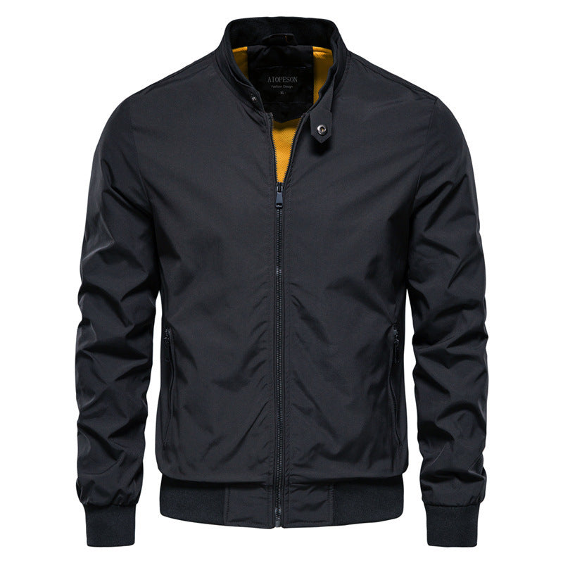 Men's Casual Zip-up Bomber Jacket with Pockets