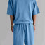 Men's Plus Size Round Neck Top and Shorts Set