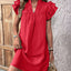 Robe Mini Élégante à Manches Courtes Volantes