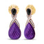 Pendientes de gota de ónice y diamantes enchapados en oro rosa de 18K