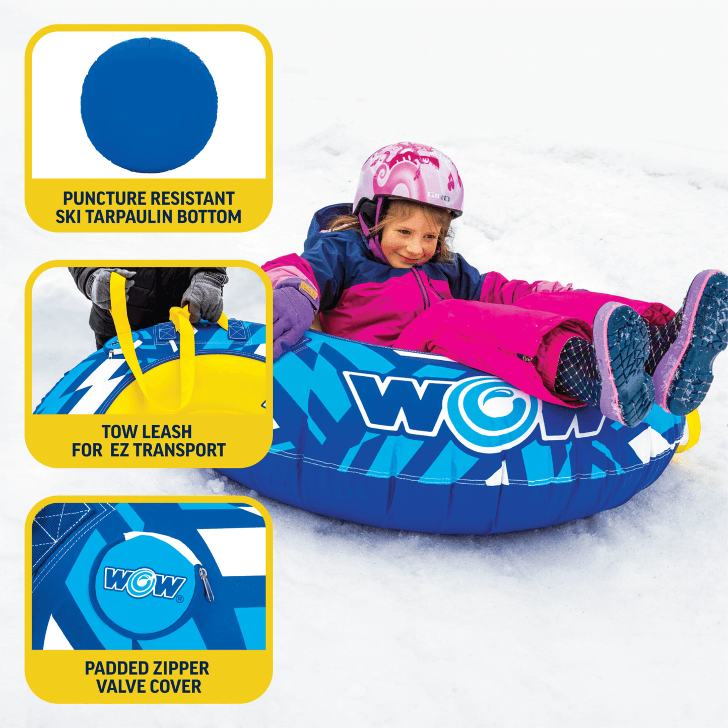 Tuyau de neige WOW Sports Surge avec fond en toile