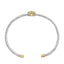 Bracelet jonc en argent sterling plaqué or 18K avec accents en diamant