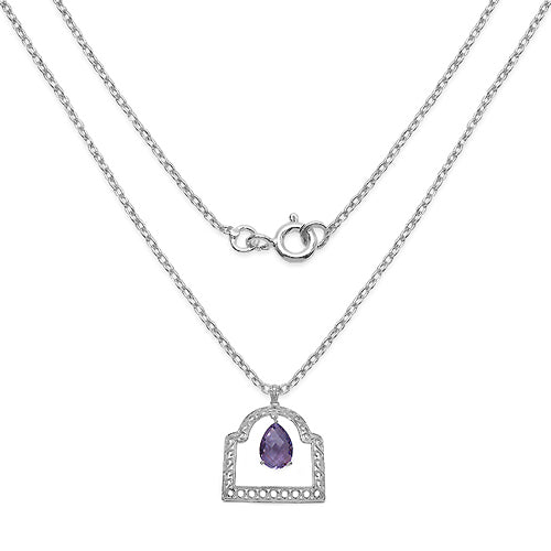 10.70 Carat Genuine Amethyst Sterling Silver Pendant