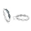 Elegant Blue & White Diamond .925 Sterling Silver Hoop Earrings