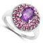 2.48 Carat Genuine Amethyst and Rhodolite Sterling Silver Ring
