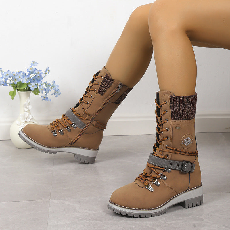 Fur Integrated Women's Knee-high Snow Boots