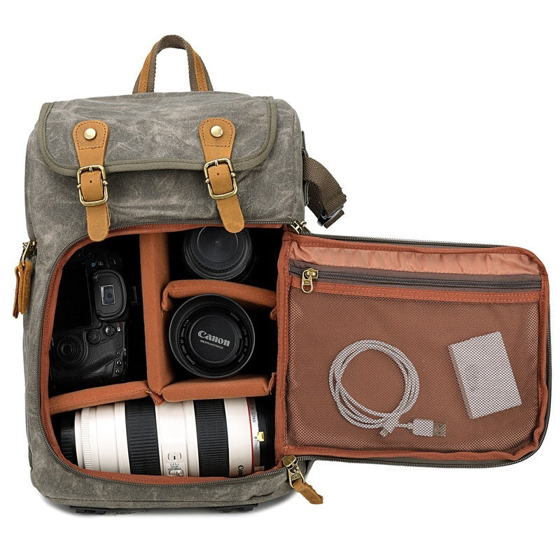Kalier Waterproof Canvas Camera Backpack for DSLR