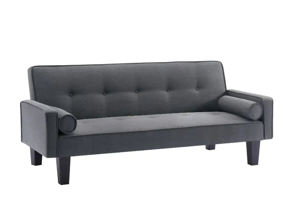 Sofá Loveseat Medieval con Cojines - Tela Gris Oscuro