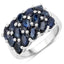 3.30 Carat Genuine Blue Sapphire Sterling Silver Engagement Ring