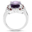 Anillo de plata esterlina con amatista y granate de 6.40 quilates