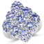 Bague de fiançailles en argent sterling avec tanzanite véritable de 3,31 carats