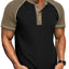 T-shirt Henley Raglan Color Block pour homme