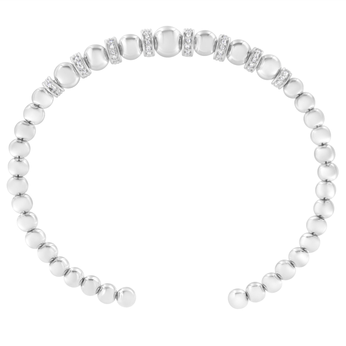 Pulsera de Brazalete Cuff de Diamante de Plata Esterlina .925