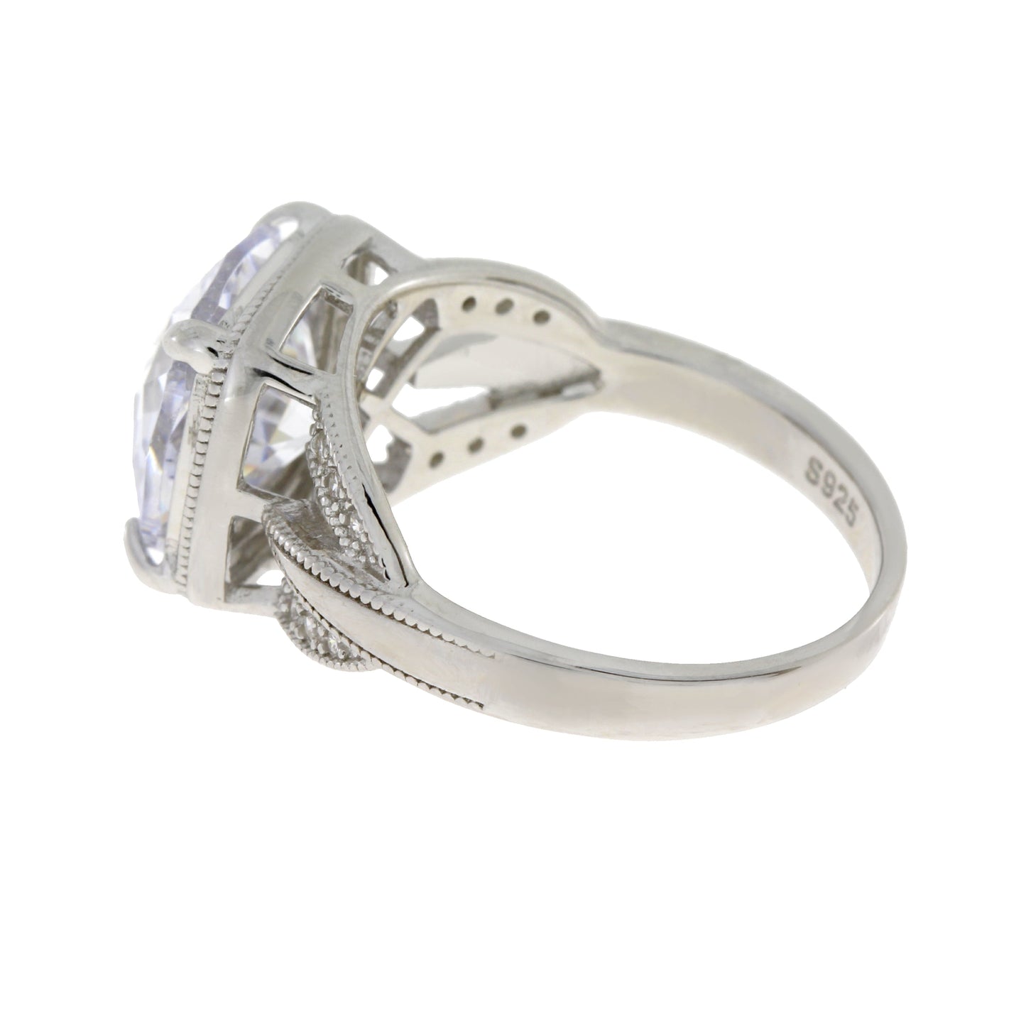 Natural Cubic Zirconium Ring in Sterling Silver