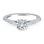 Bague de fiançailles en or blanc 14k avec diamants micro sertis en cathédrale