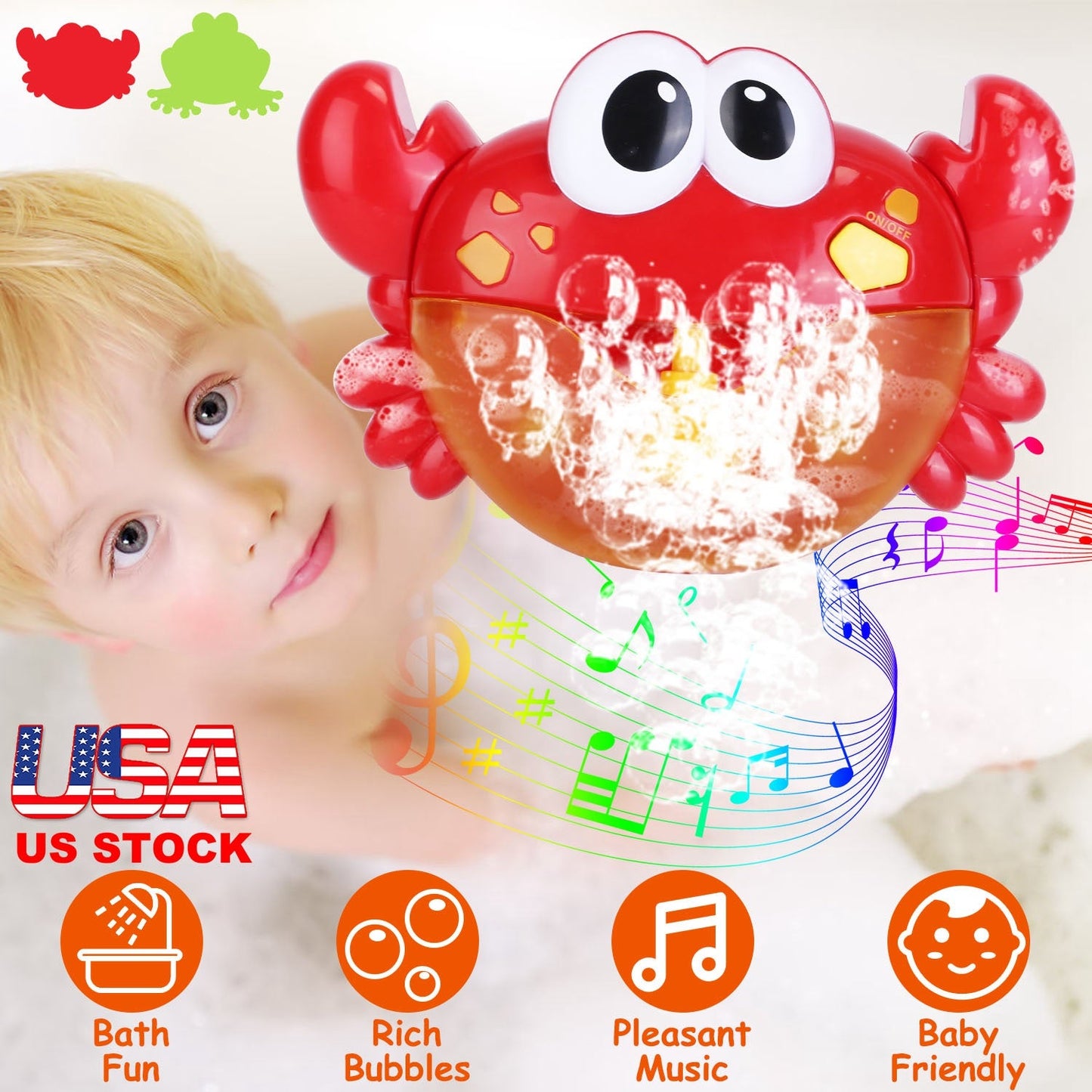 Fabricante de Burbujas Musicales de Rana para Niños Pequeños