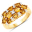 Bague en Citrine et Topaze Blanche Plaquée Or Jaune 14K