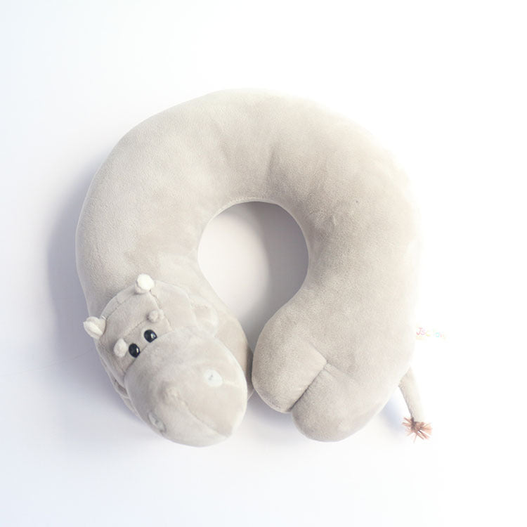 JSQTOYS Cute Cartoon U-shaped Travel Pillow - Blue Donkey