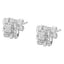 Boucles d'oreilles en diamant taille ronde en argent sterling .925