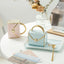 Creative Ceramic Coffee Mug and Saucer Set with Tray