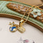 Elegant Copper Gold Plated Zircon Camera Pendant Necklace