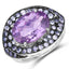 Bague en argent sterling avec améthyste et tanzanite de 5,95 carats