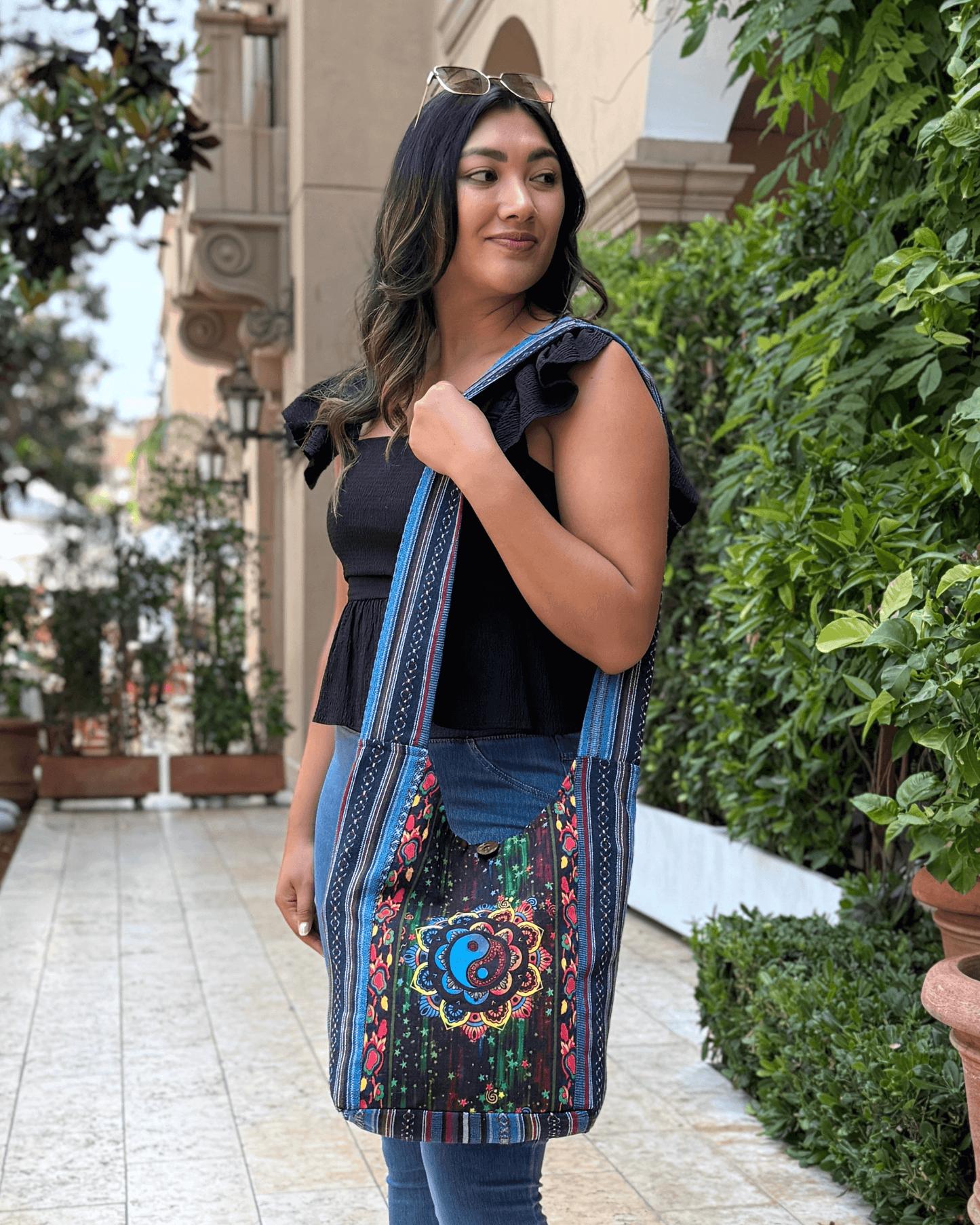 Bolso Hobo con Estampado Yin Yang de la Colección Kathmandu