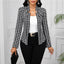 Blazer Houndstooth Automne Hiver Cardigan Long Manches