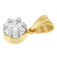 14K Yellow Gold Round Cut Diamond Circle Pendant Necklace
